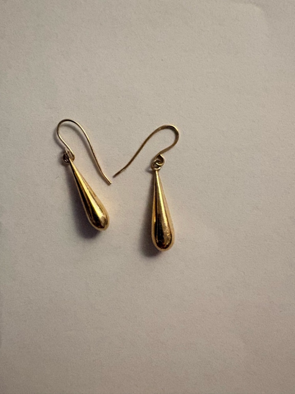 Gold Teardrop Dangle Earrings - Classic Women's Jewelry